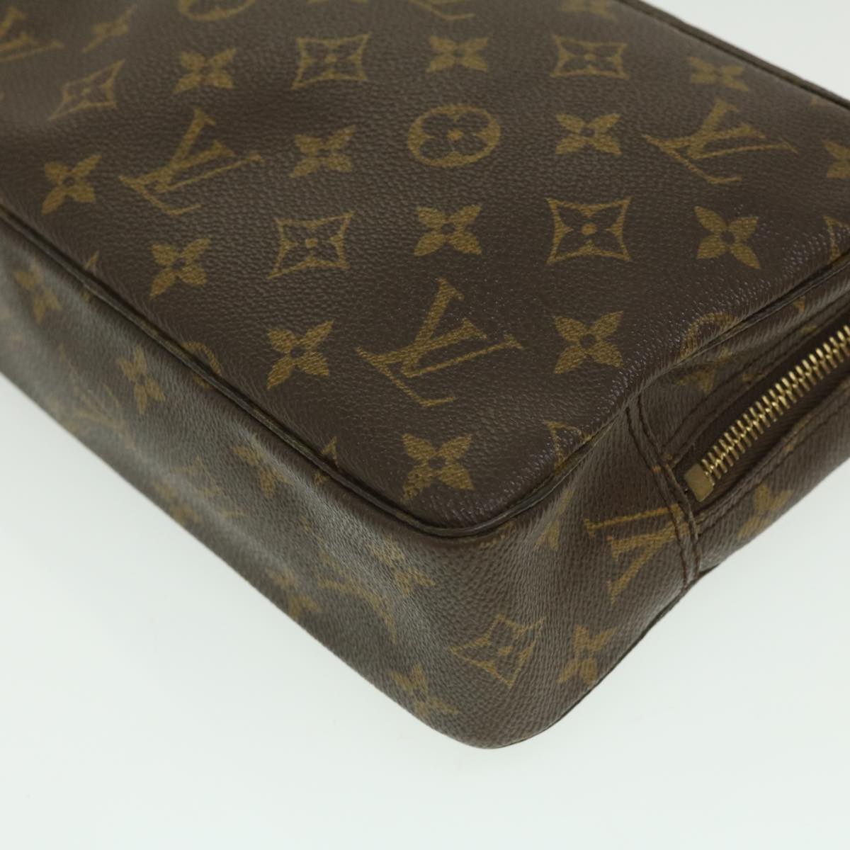 Louis Vuitton Brown Canvas Trousse de Toilette clutch bag