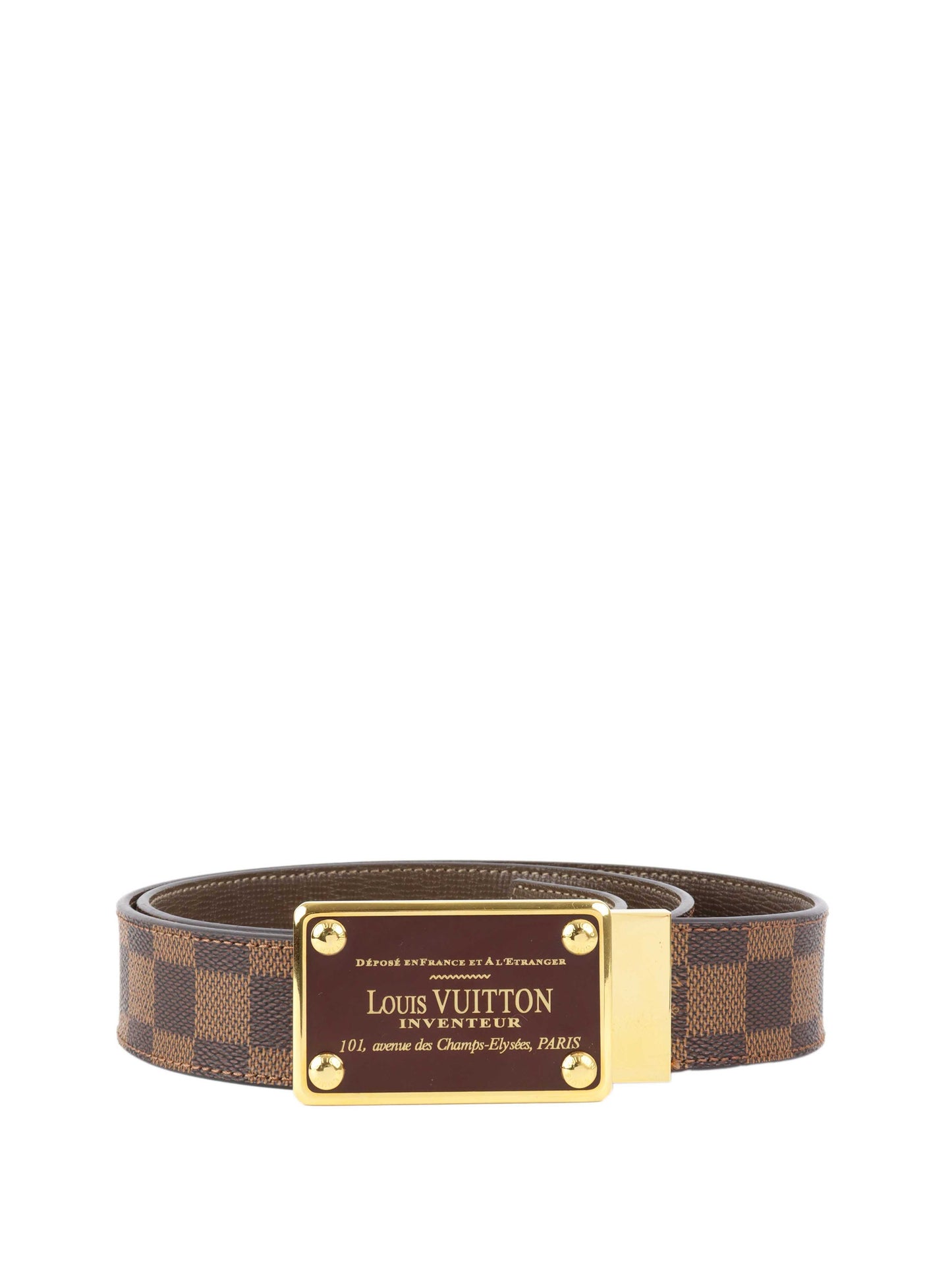 Louis Vuitton Damier Ebene Inventeur Belt.