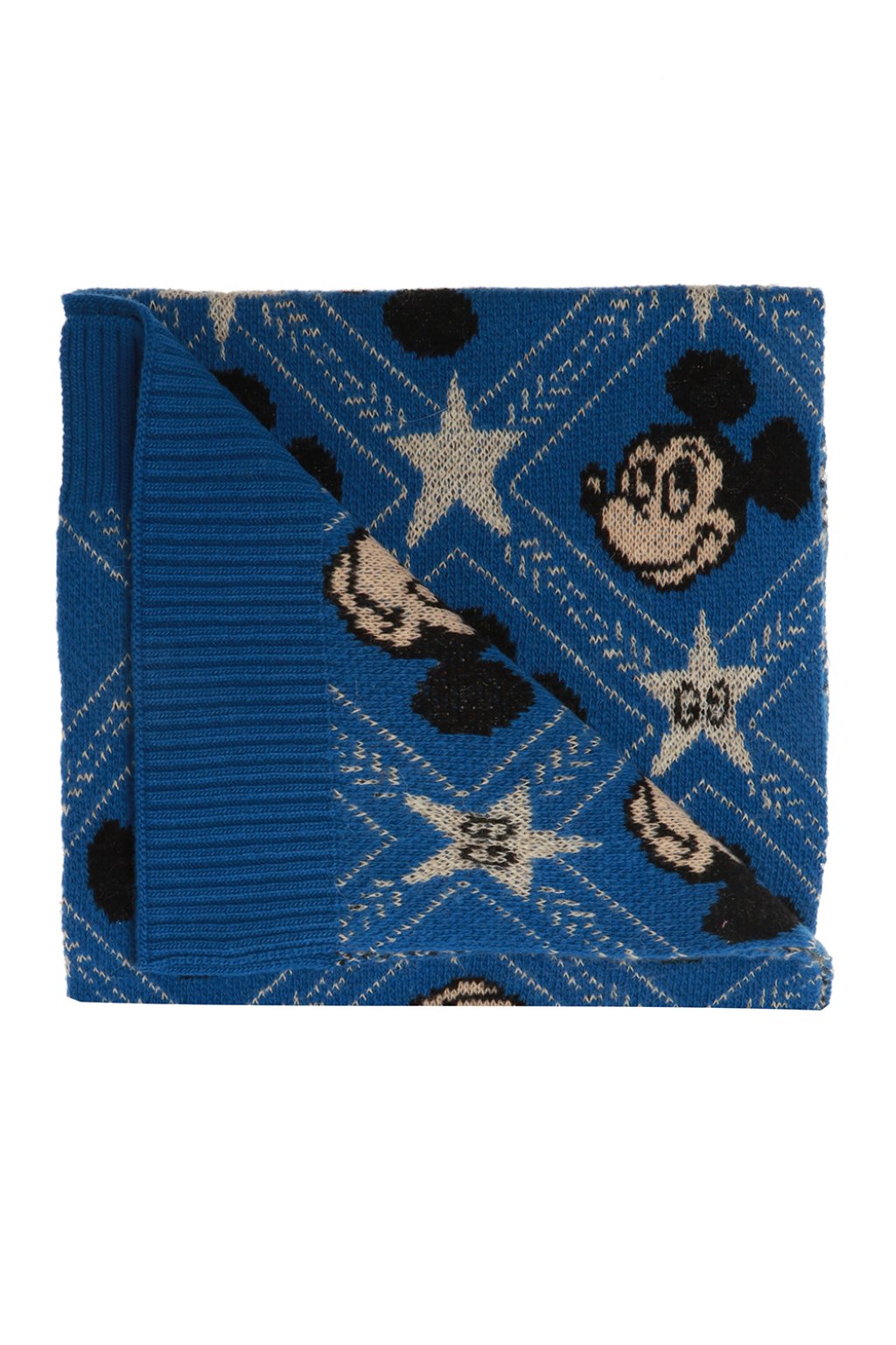 Gucci x Disney Mickey Mouse Wool Scarf In Blue