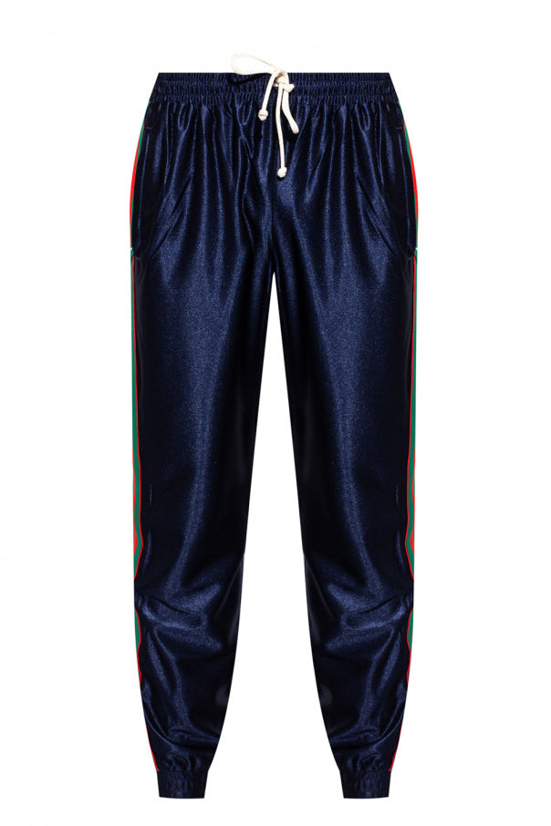 Gucci Web Tech Jersey Pants in Navy