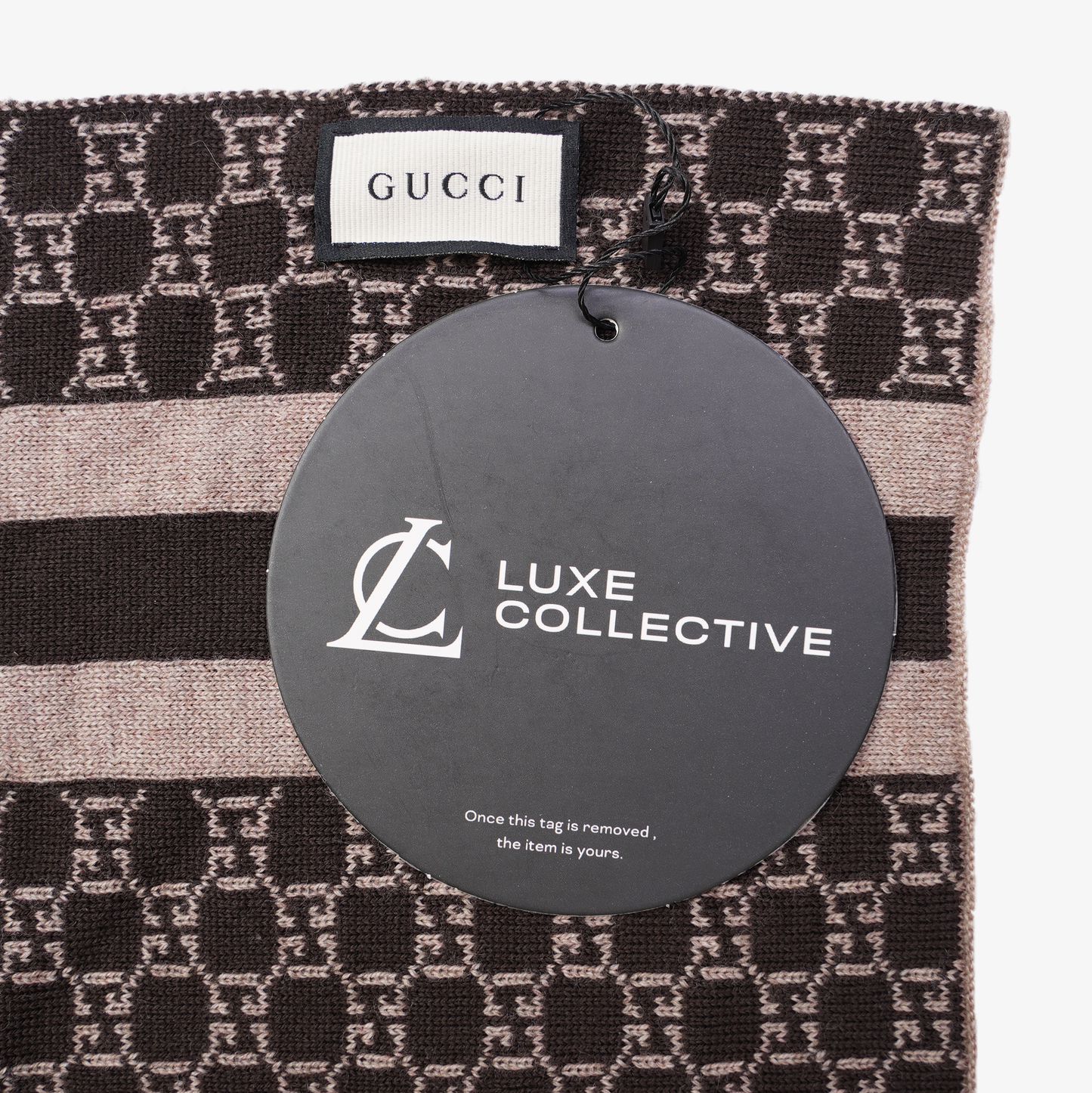 Gucci Womens GG Scarf Brown 30x200cm
