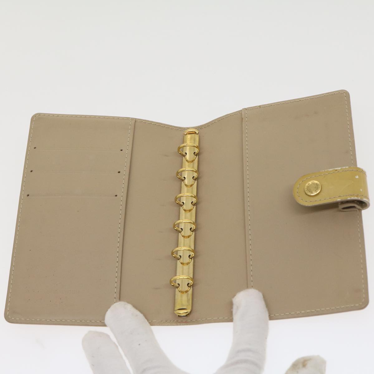 Louis Vuitton Beige Patent leather Agenda wallet accessories