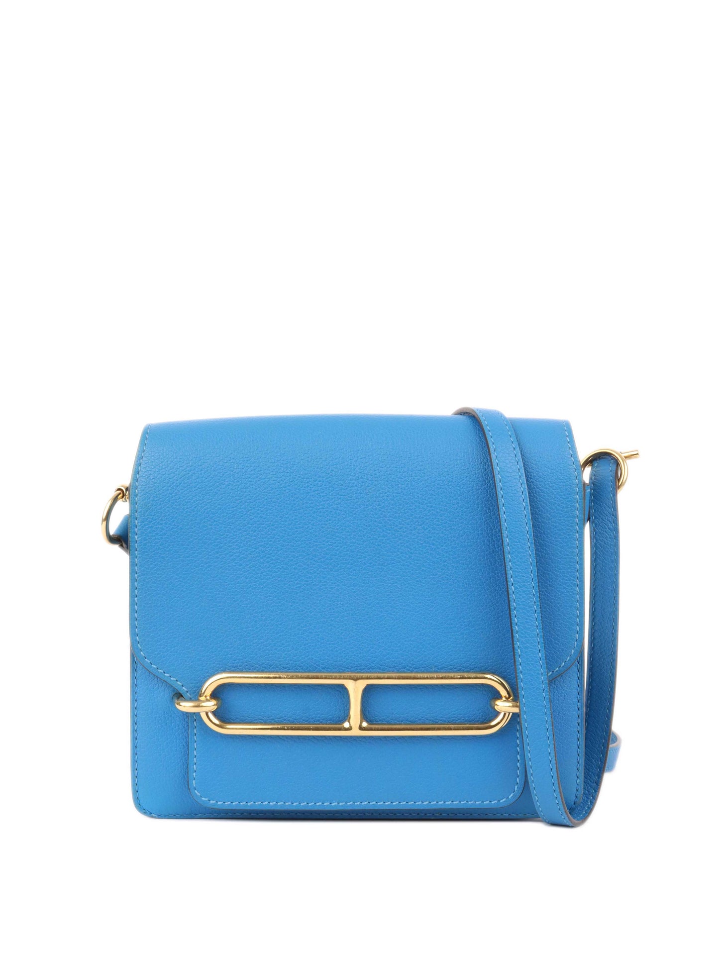 Hermes Mini Roulis Bag in Bleu Hydra GHW.