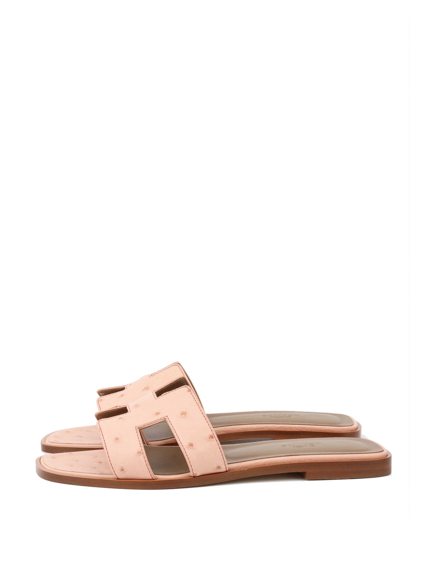 Hermes Oran Sandals in Rose Bubinga 38.