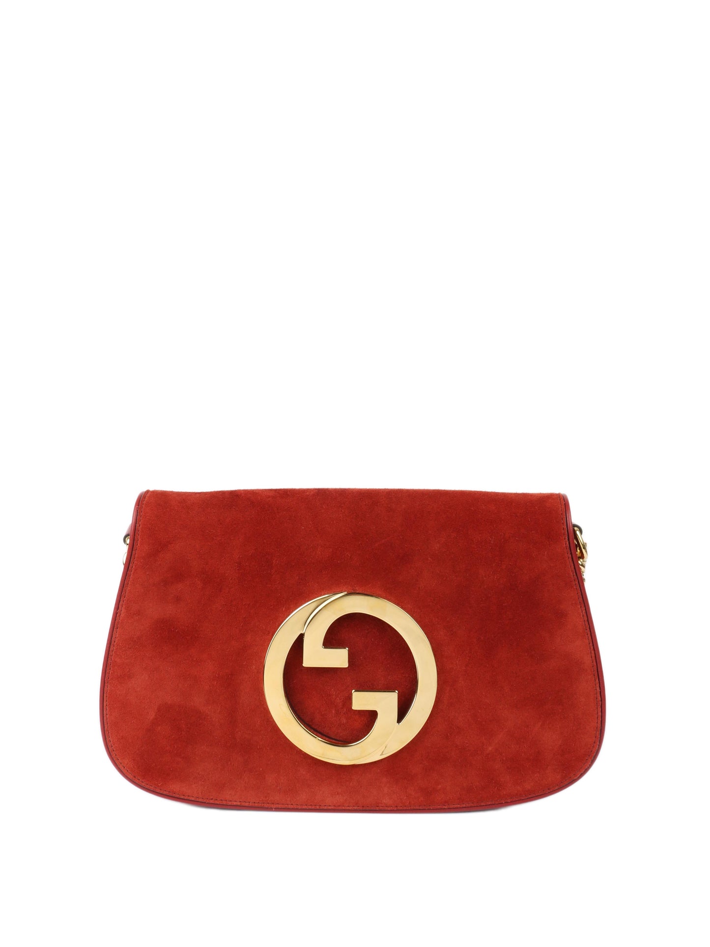 Gucci Blondie Red Suede Shoulder Bag.