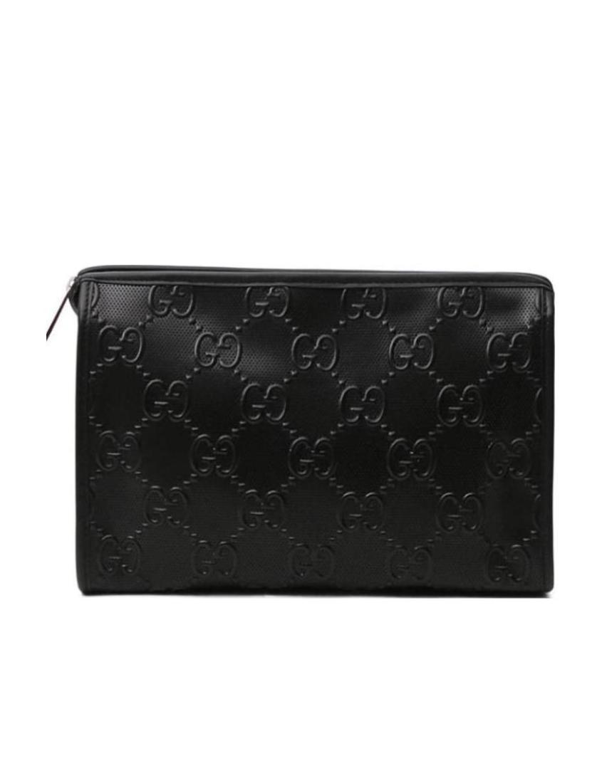 Gucci Logo embossed clutch bag