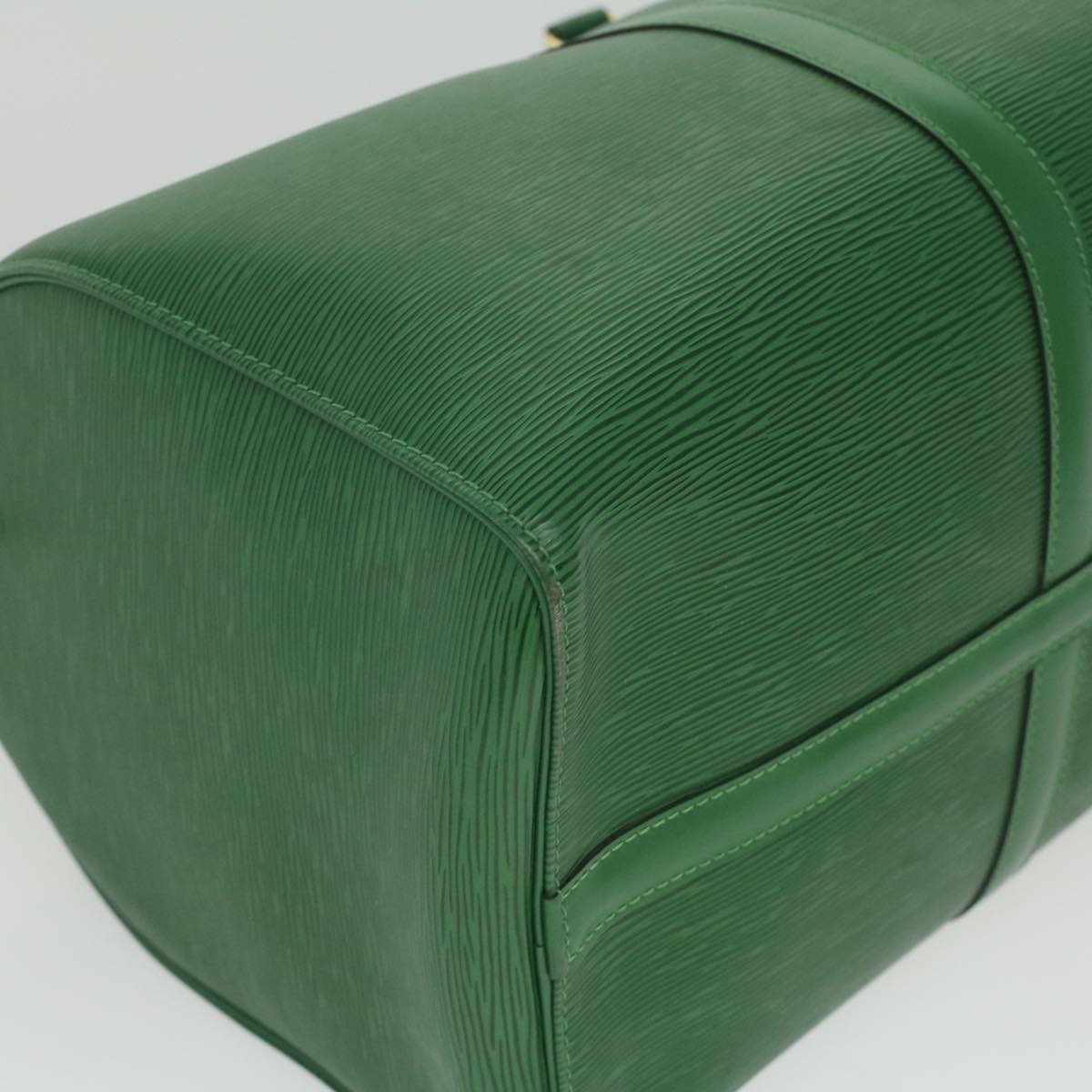 Louis Vuitton Green Leather Keepall 45 travel bag