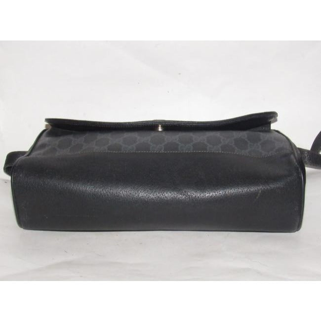Gucci Guccissima Envelope Grey On Black G Logo Print Leather