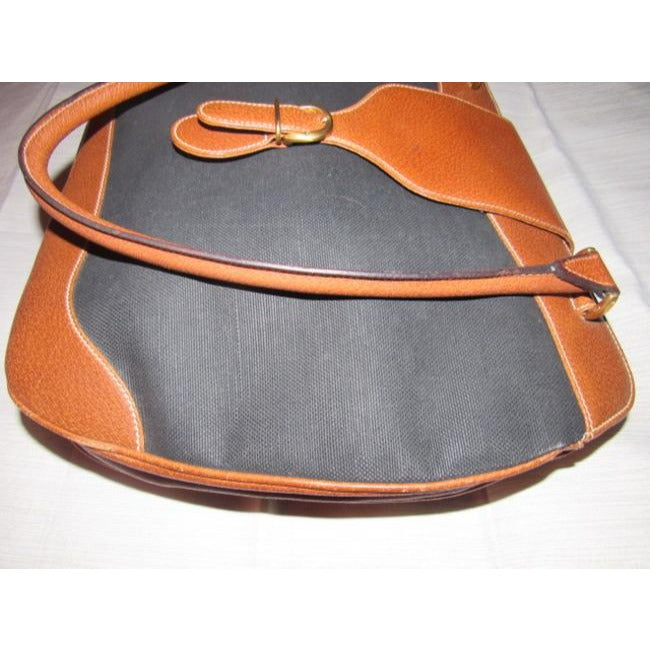 Gucci Vintage Pursesdesigner Purses Black Canvascamel Leather Leathercanvas Satchel