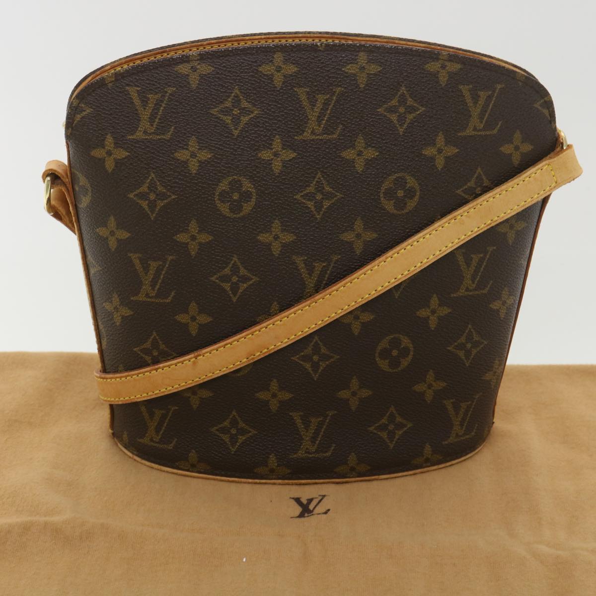 Louis Vuitton Brown Canvas Drouot shoulder bag