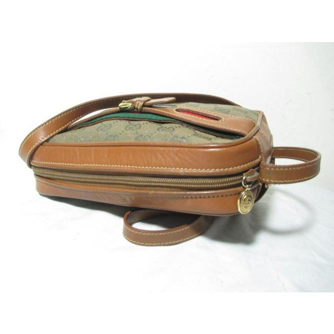 Gucci Supreme W Guccissima Print Removable Red Green Stripe Accents Brown And Gg Leather Hobo