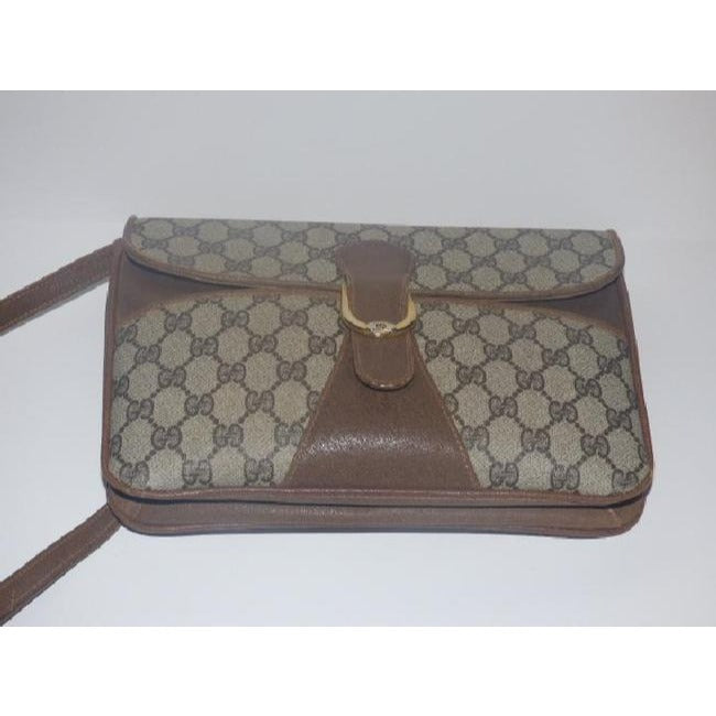 Gucci Horsebit Clutch Guccissima Print Two Way Style Brown Gg Leather Shoulder Bag