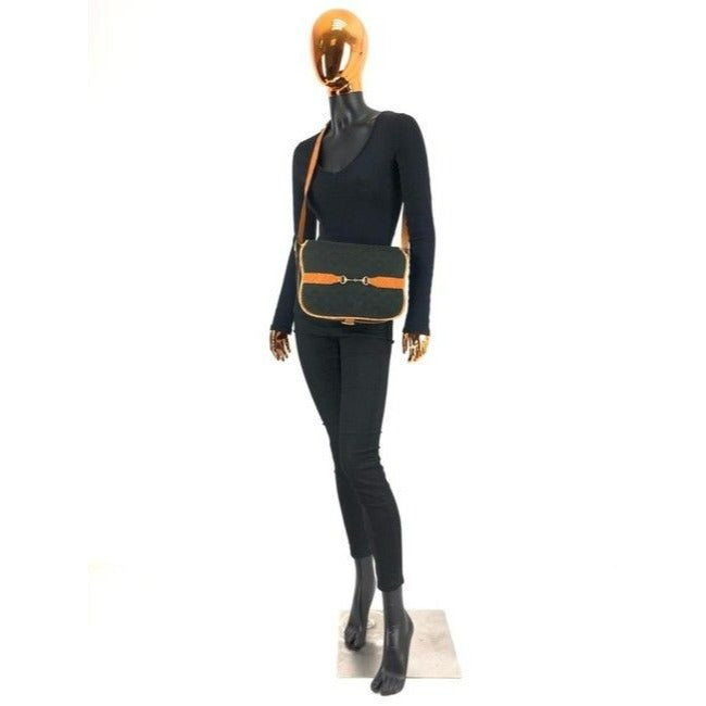 Gucci Black Guccissima Print 1955 Horse-bit Messenger