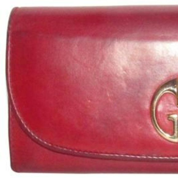 Gucci Supple Dark Red GG Leather XL Checkbook