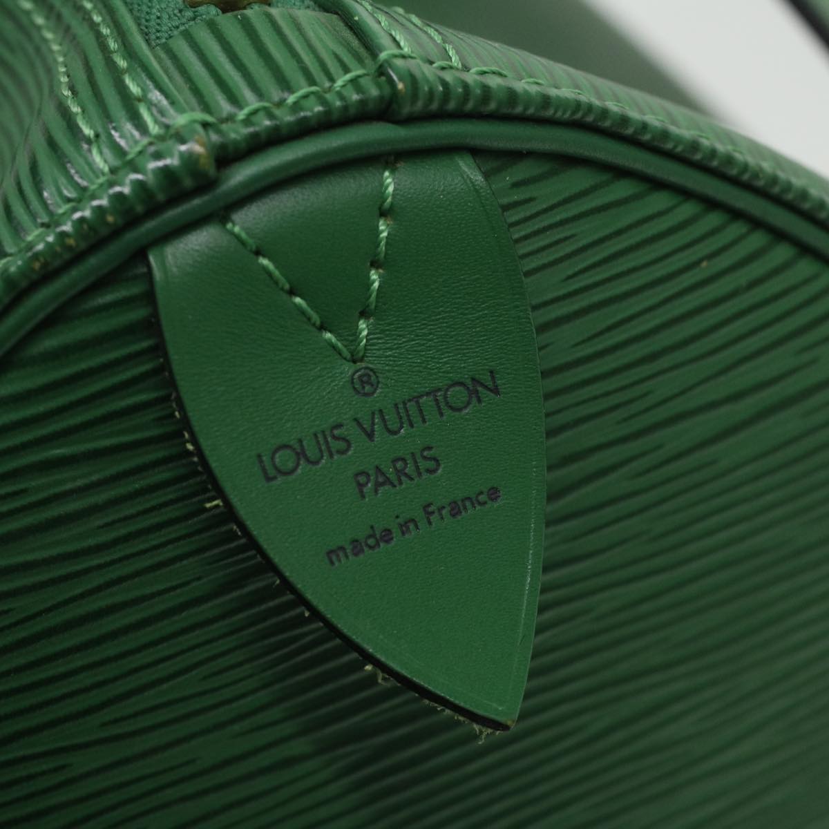 Louis Vuitton Green Leather Keepall 45 travel bag