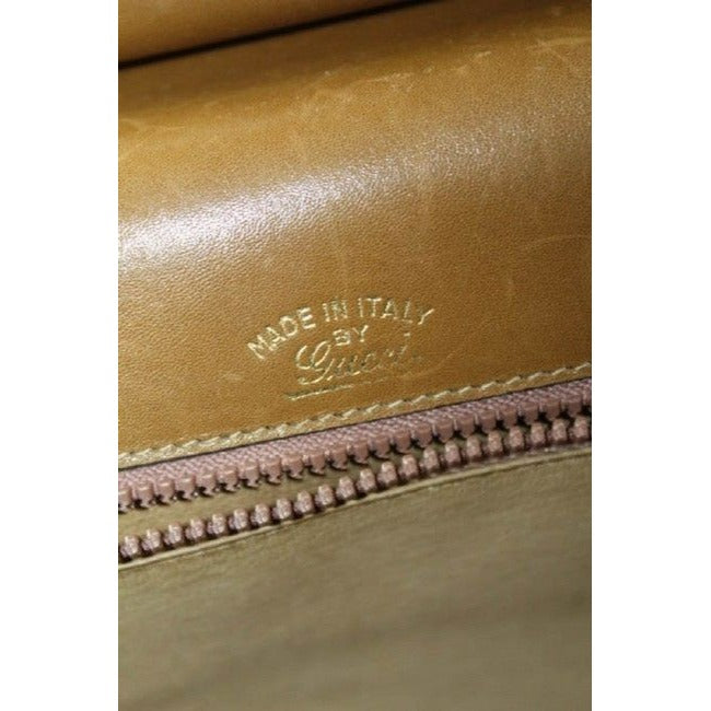 Gucci Jackie Micro Square Guccissima Print Suede Bamboo Top Handle Brown Shoulder Bag