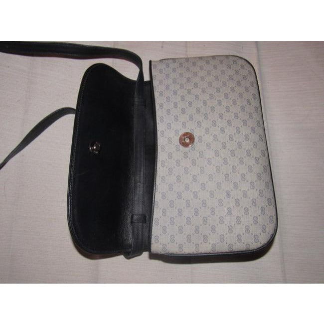 Gucci Vintage Blue Patent Gg Canvas Shoulder Bag