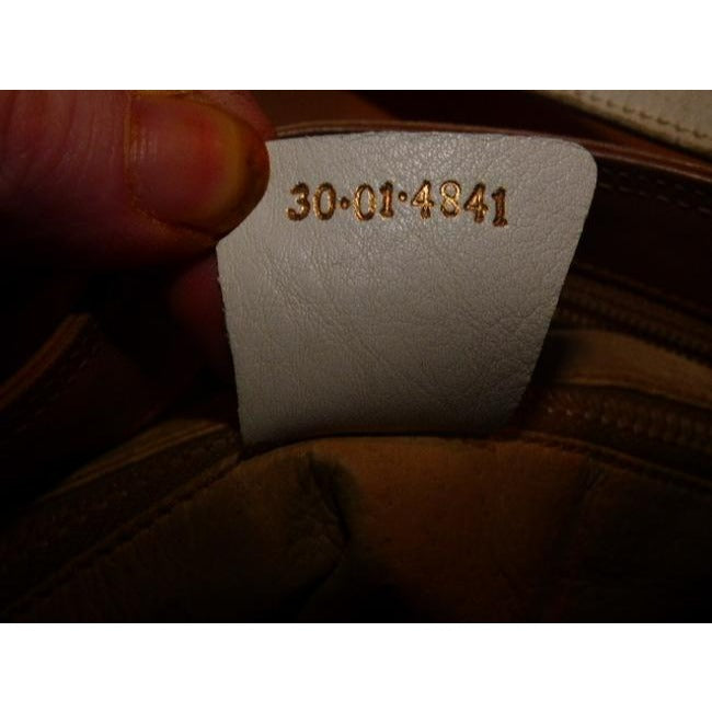 Gucci Vintage Camel Leather With Ivory Accents Satchel