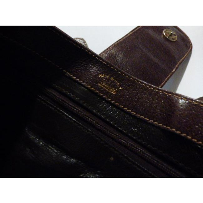 Gucci Vintage Pursesdesigner Purses Brown Leather And Large G Logo Print Coated Canvas With Redgreen