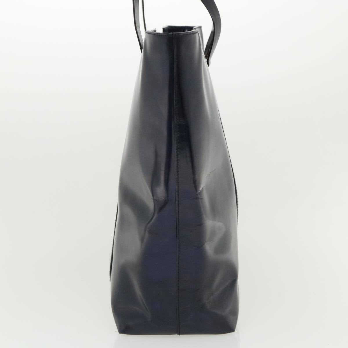 Gucci, metallic blue leather, XL tote bag/shoulder purse with  a top zip closure, graduated shape, & chrome accents