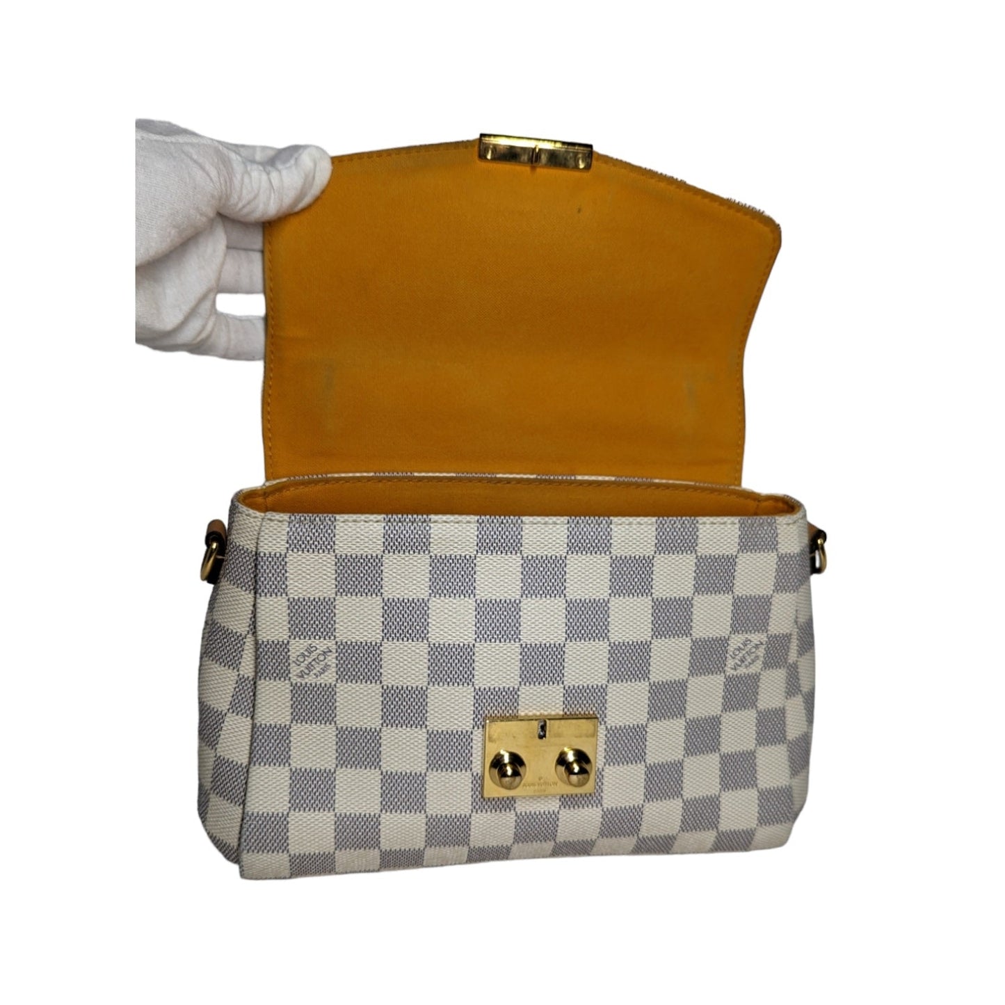 Louis Vuitton Damier Azur Braided Croisette Rose Bag