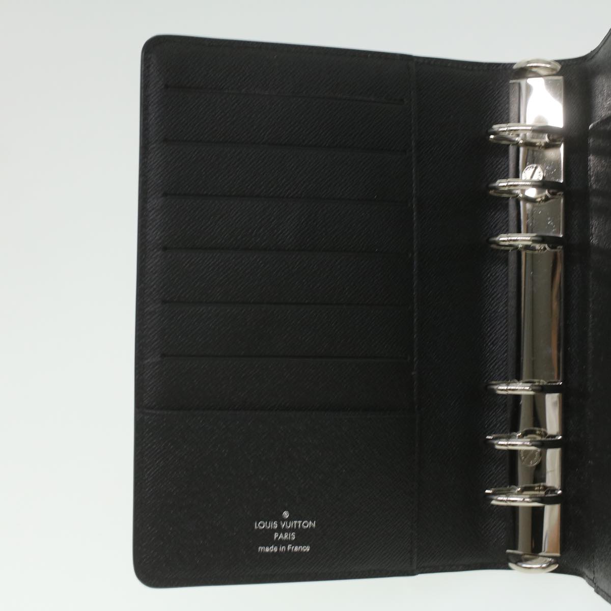 Louis Vuitton Black Leather Agenda cover wallet accessories