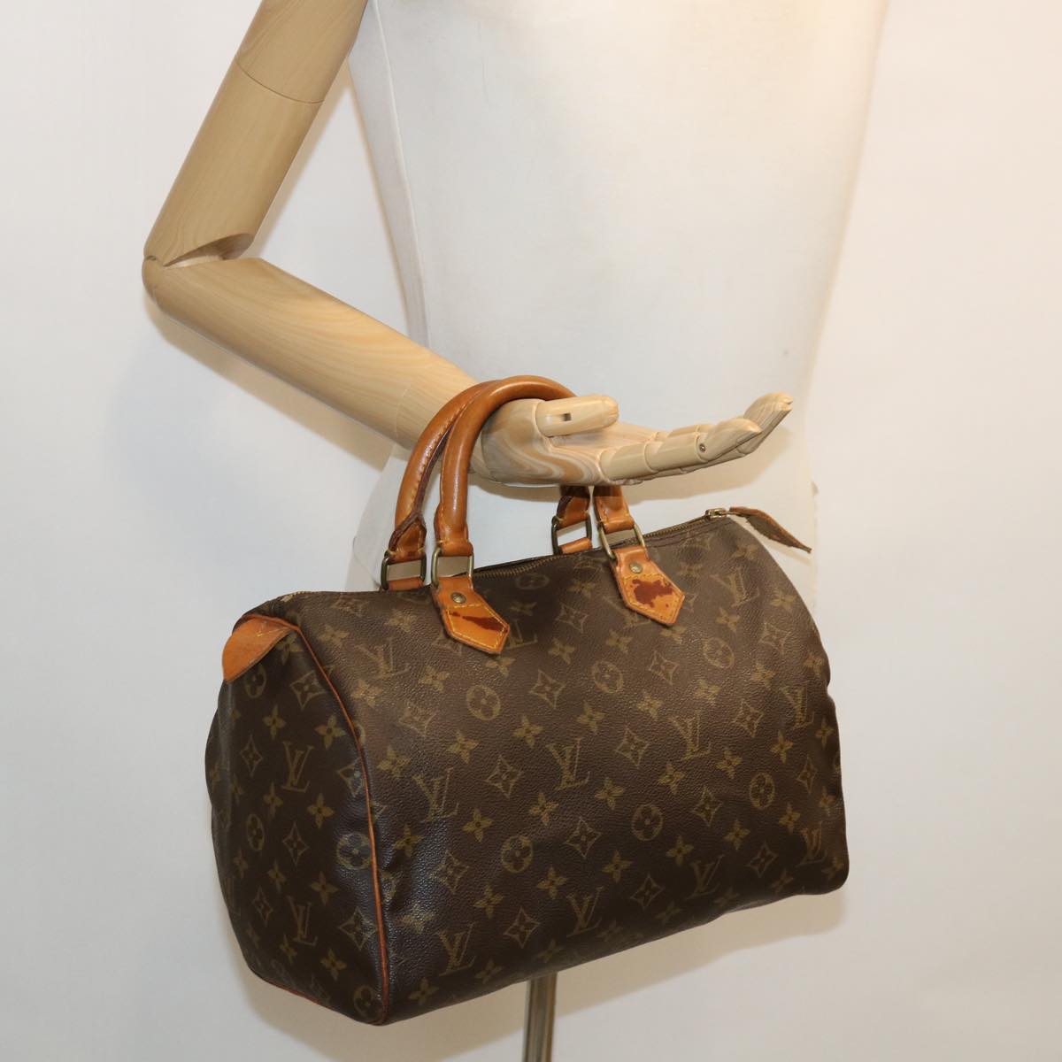 Louis Vuitton Brown Canvas Speedy 30 handbag bag
