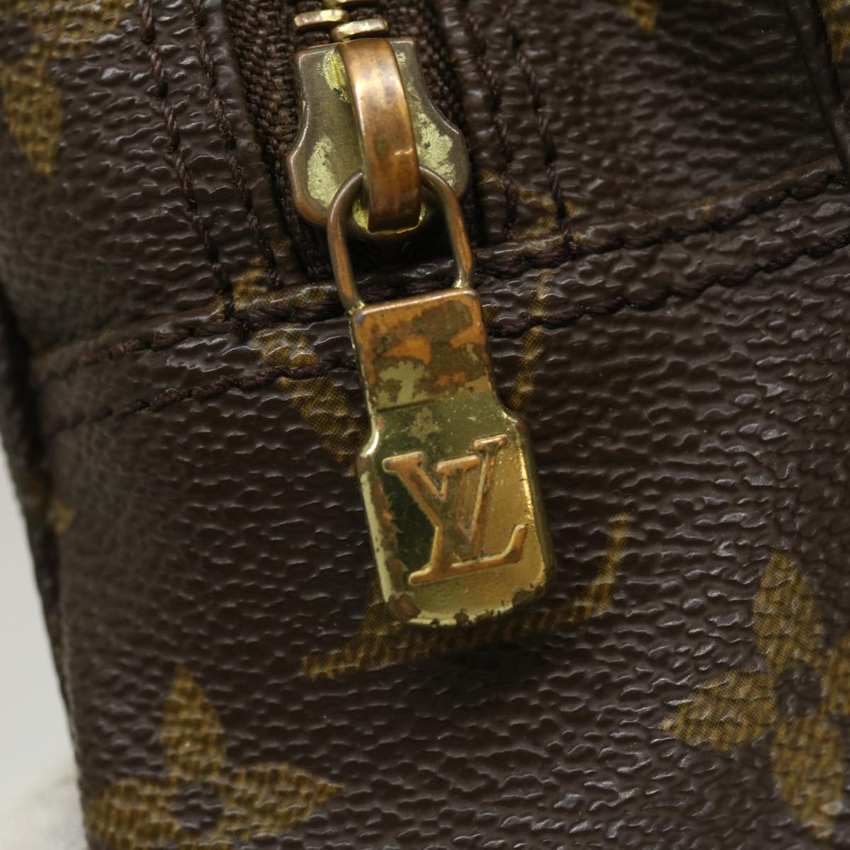 Louis Vuitton Brown Canvas Trousse de Toilette clutch bag