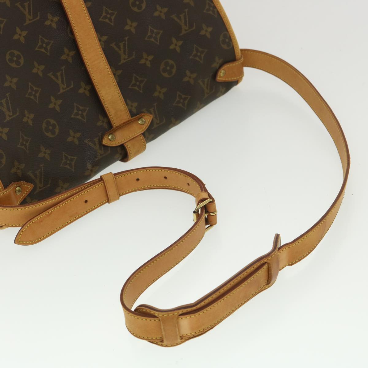 Louis Vuitton Brown Canvas Saumur shoulder bag