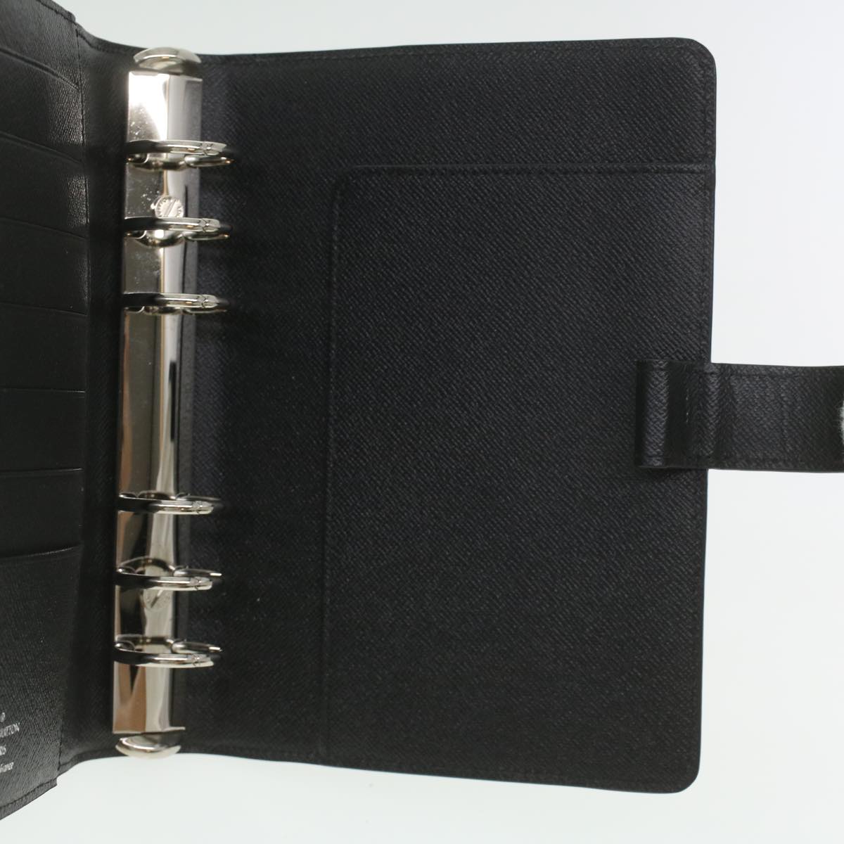 Louis Vuitton Black Leather Agenda cover wallet accessories