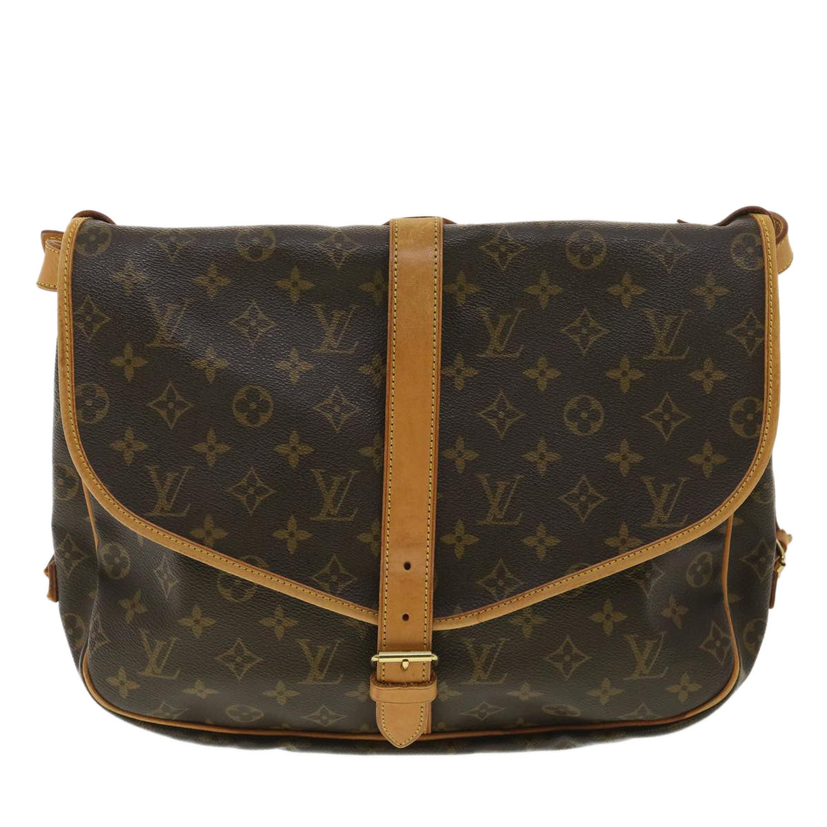 Louis Vuitton Brown Canvas Saumur shoulder bag