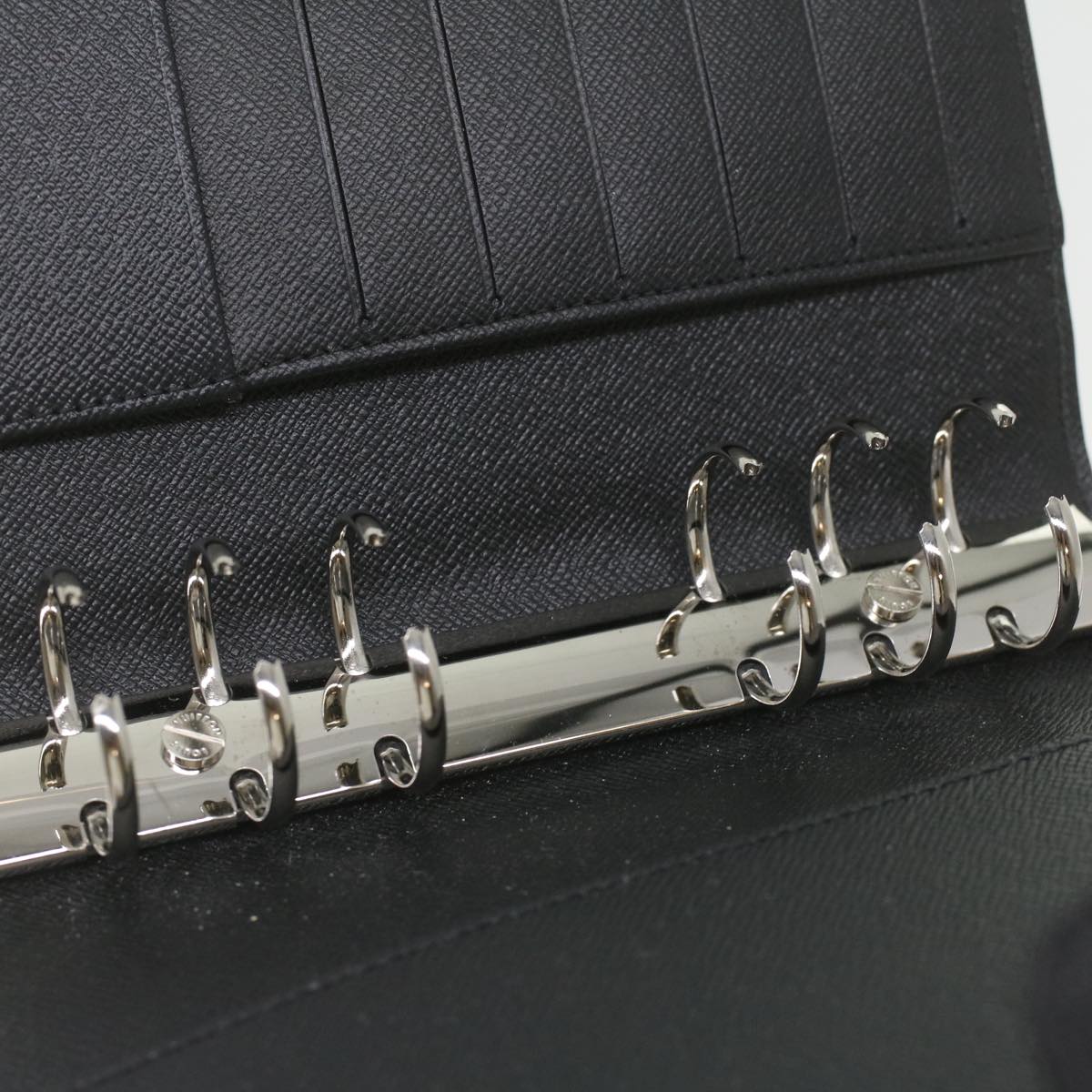 Louis Vuitton Black Leather Agenda cover wallet accessories