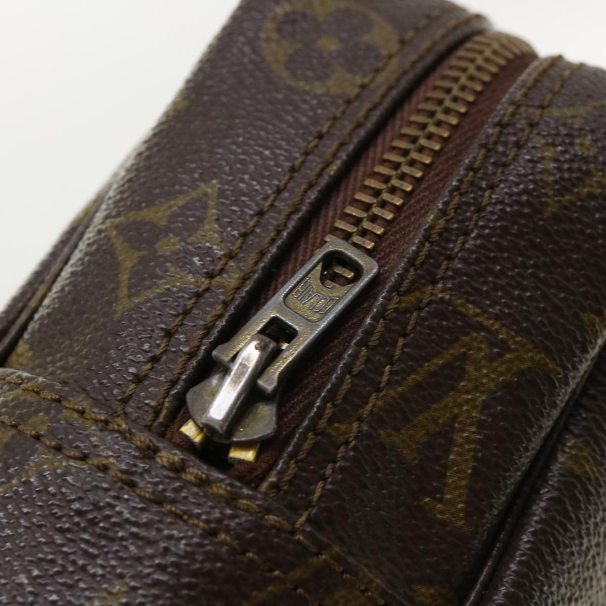 Louis Vuitton Brown Canvas Trousse de Toilette clutch bag