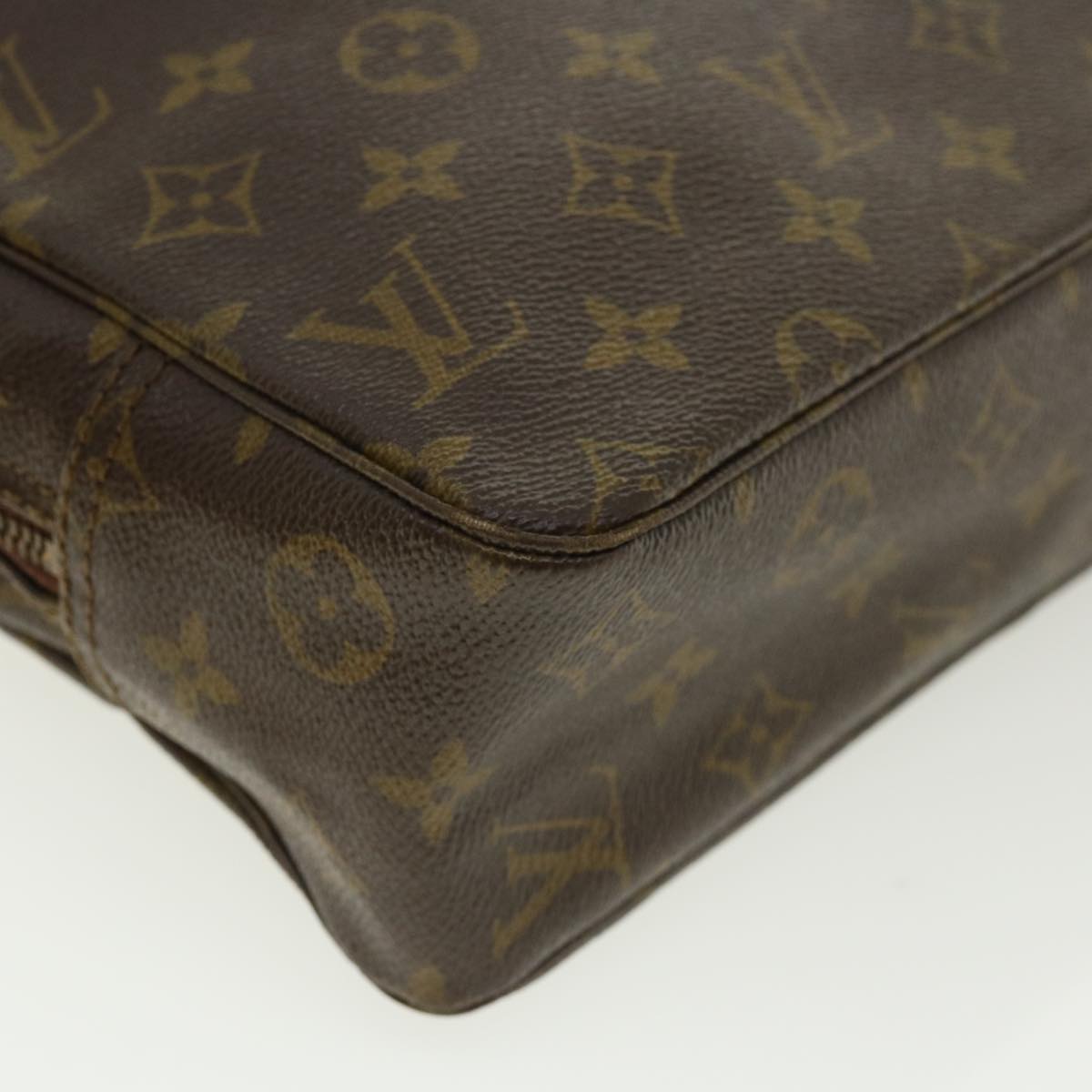 Louis Vuitton Brown Canvas Trousse de Toilette clutch bag