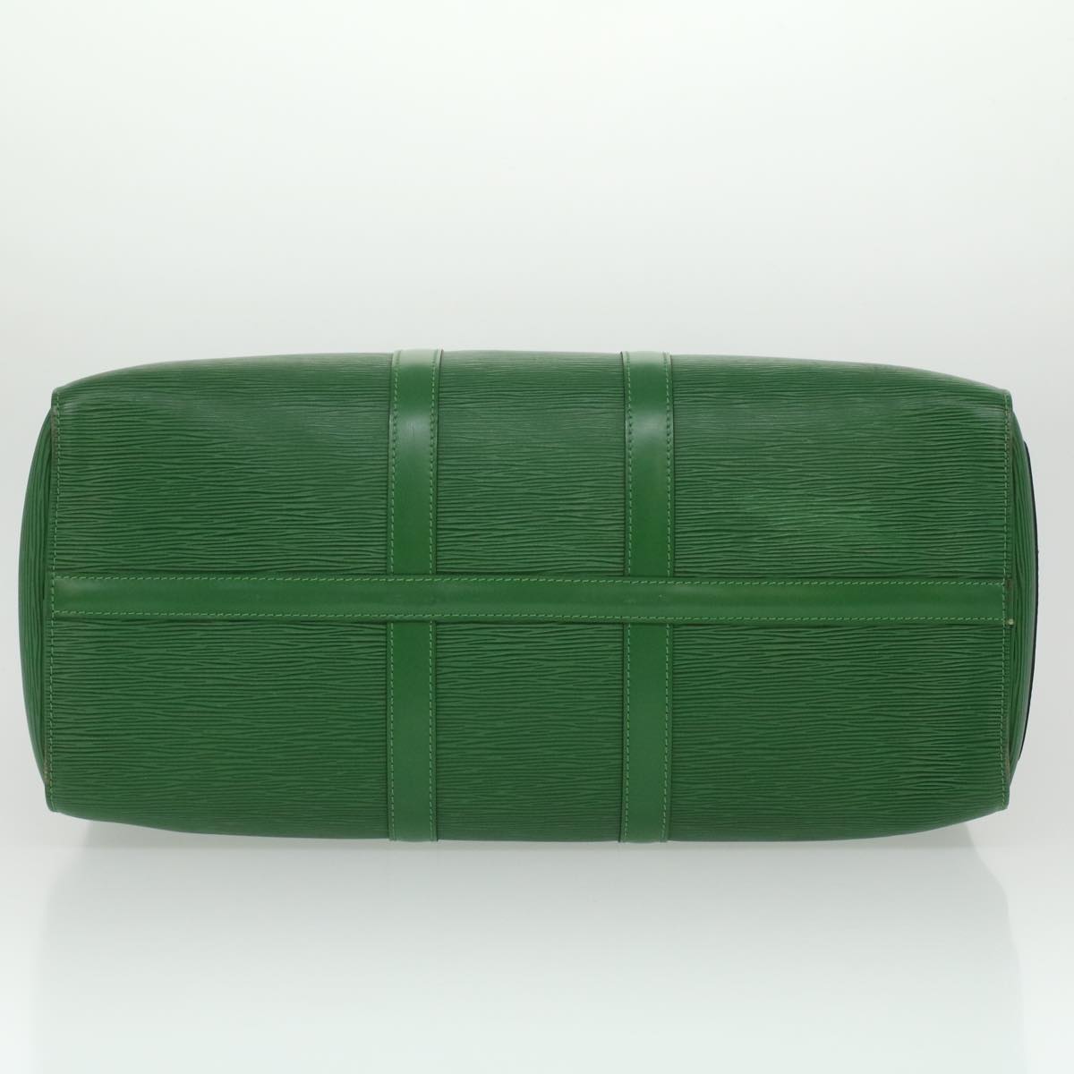 Louis Vuitton Green Leather Keepall 45 travel bag