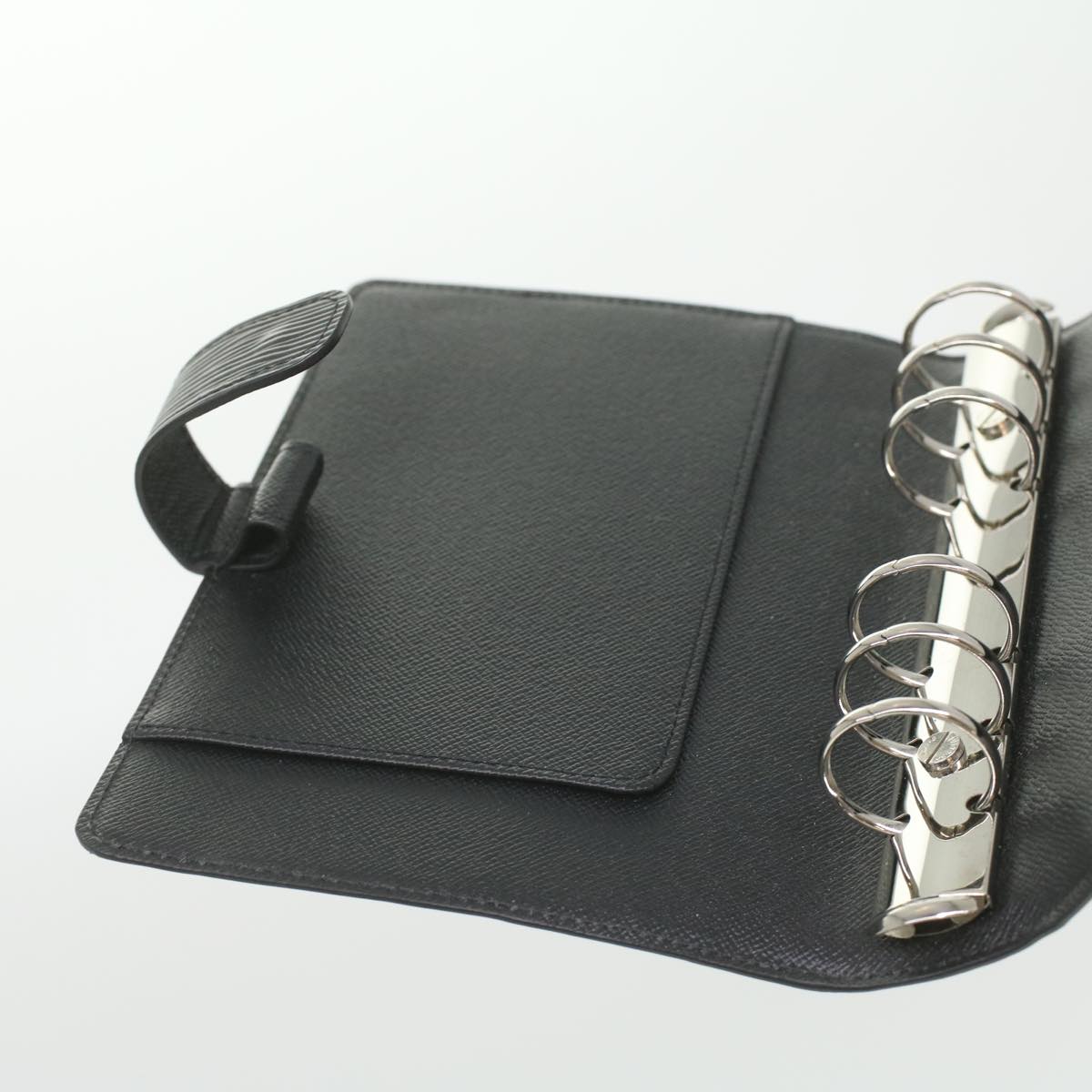 Louis Vuitton Black Leather Agenda cover wallet accessories