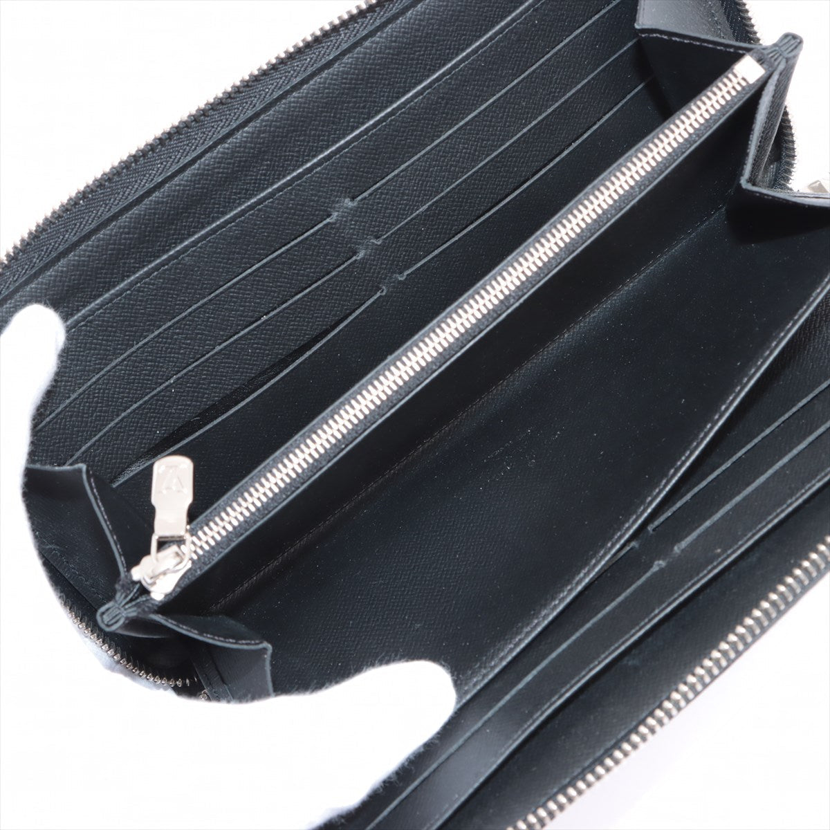 Louis Vuitton Black Leather Zippy organizer wallet accessories