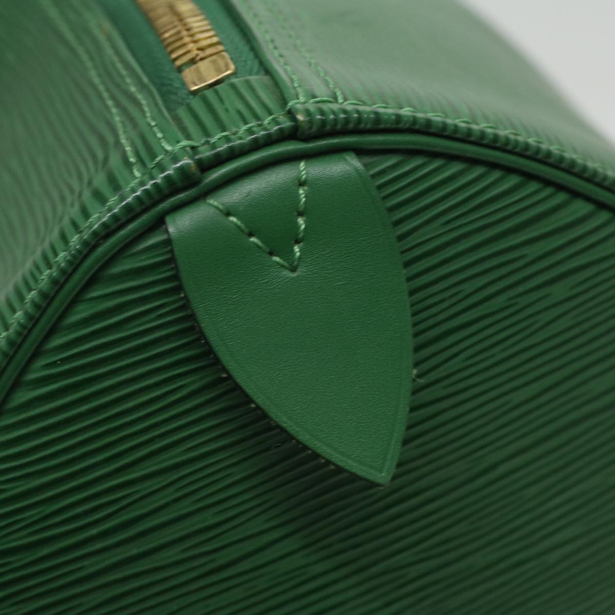 Louis Vuitton Green Leather Keepall 45 travel bag