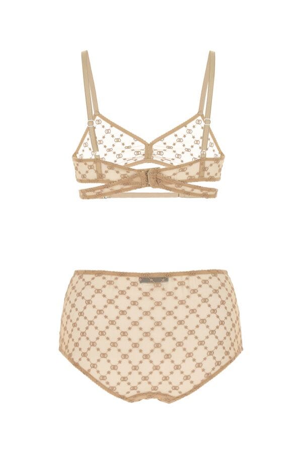 Gucci Woman Beige Mesh Lingerie Set