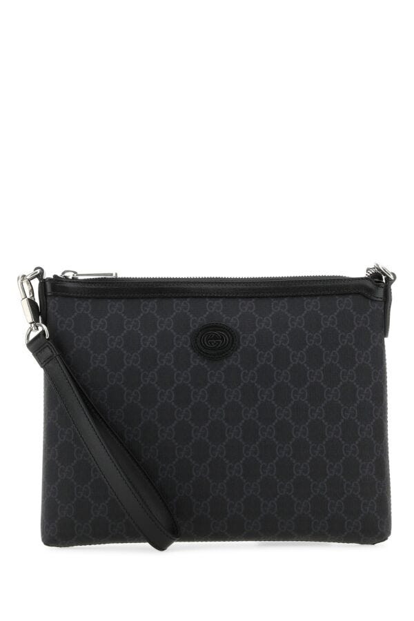 Gucci Man Black Gg Supreme Fabric Clutch