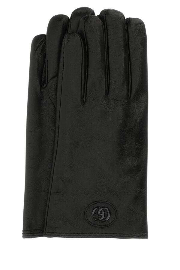 Gucci Man Black Leather Gloves