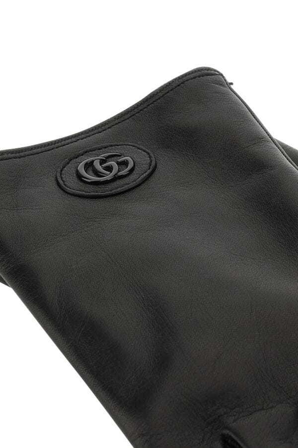 Gucci Man Black Leather Gloves