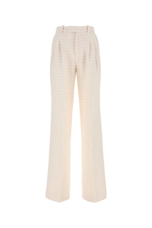 Gucci Woman Ivory Cotton Blend Pant