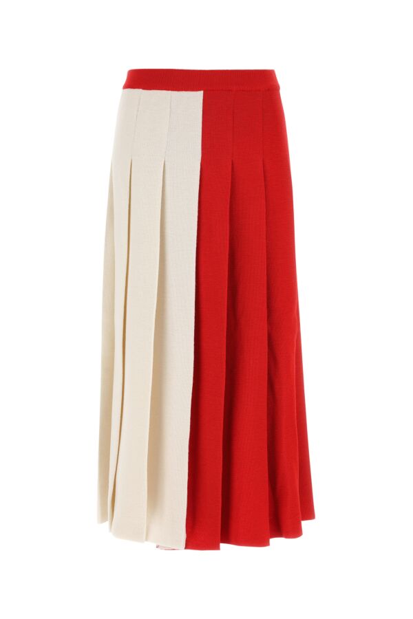 Gucci Woman Two-Tone Wool Skirt