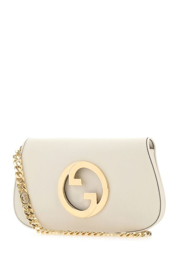 Gucci Woman White Leather Gucci Blondie Shoulder Bag