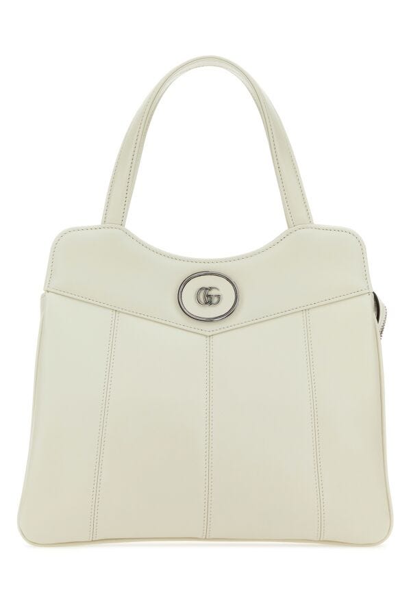 Gucci Woman Chalk Leather Small Petite Gg Handbag