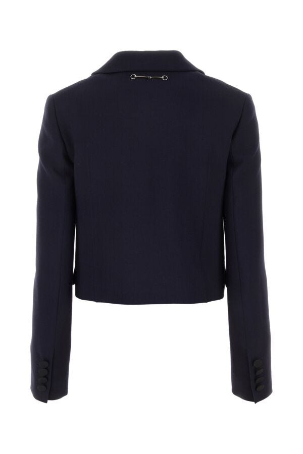 Gucci Woman Navy Blue Mohair Blend Blazer