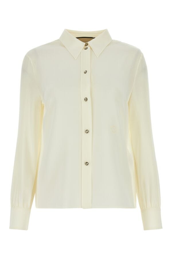 Gucci Woman Ivory Crepe Shirt