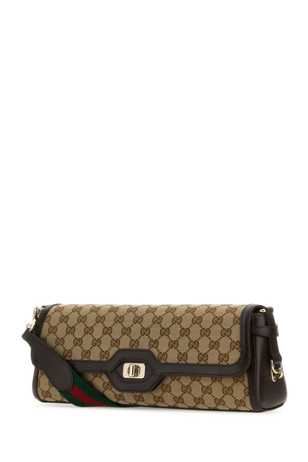 Gucci Woman Original Gg Fabric Medium Luce Shoulder Bag