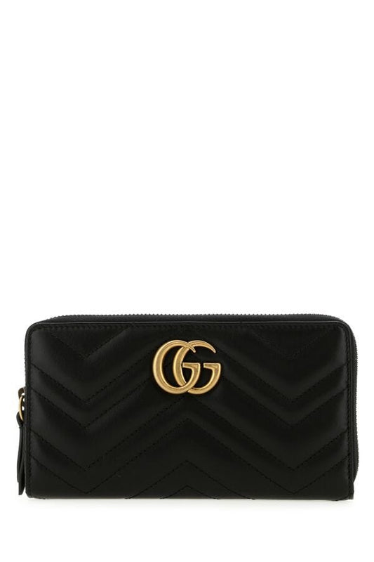 Gucci Woman Black Leather Marmont Wallet